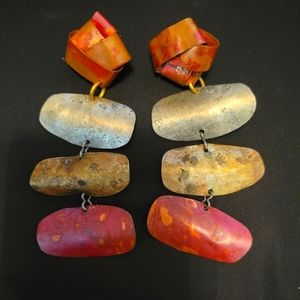 Jo Mars Mixed Metal Artisan Designed Earrings